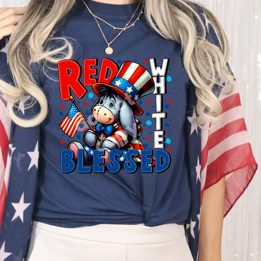 RED WHITE BLESSED TEE