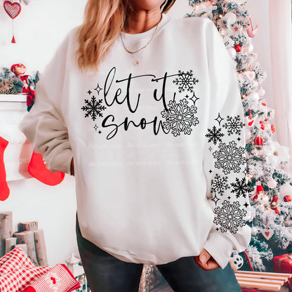 LET IT SNOW SWEATSHIRT W/ SLEEVE PRINT