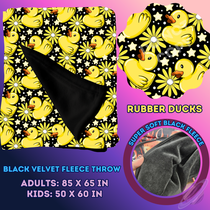 RUBBER DUCK- SOFT BLACK FLEECE THROW 13-PREORDER CLOSING 1/14