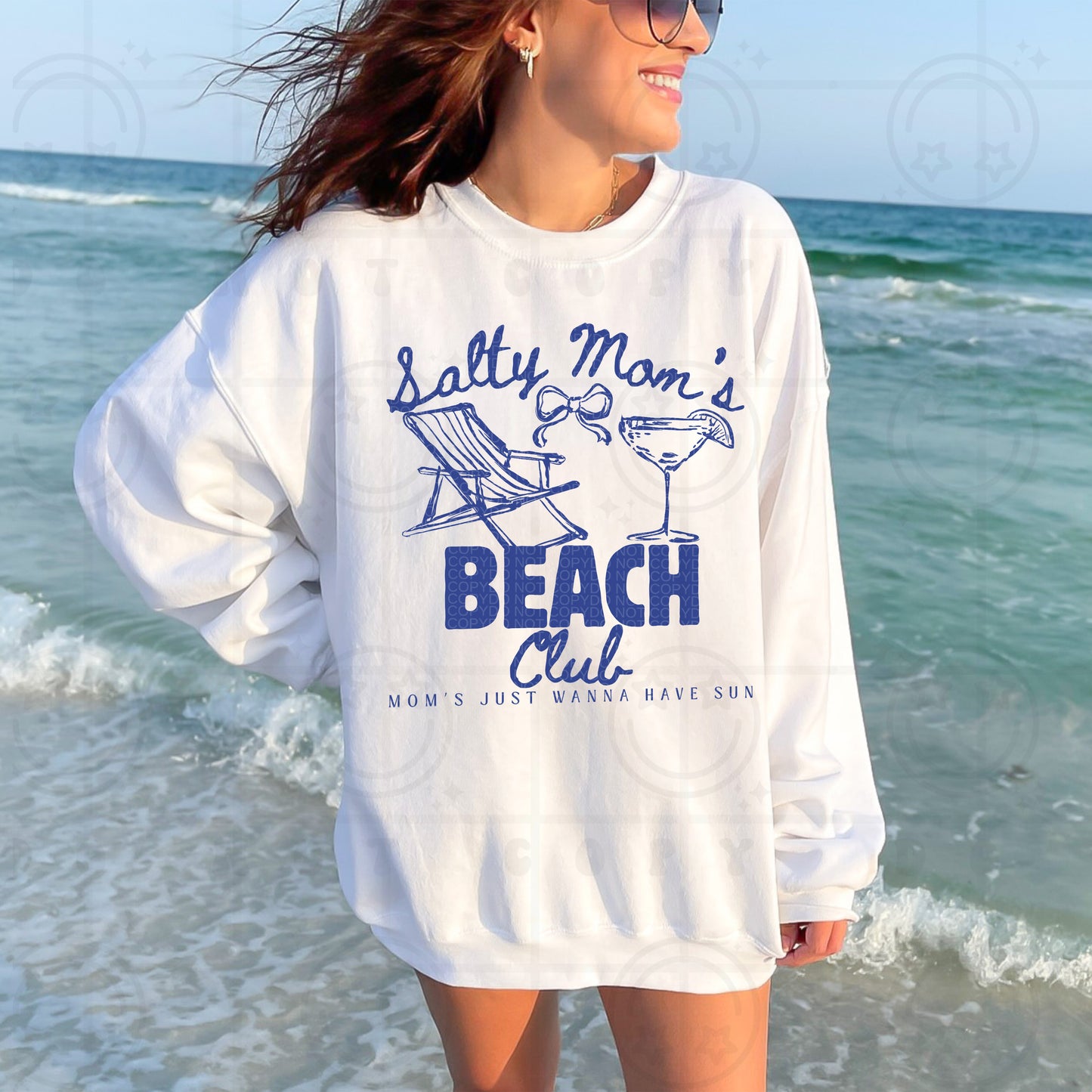 SALTY MOMS BEACH CLUB SWEATSHIRT