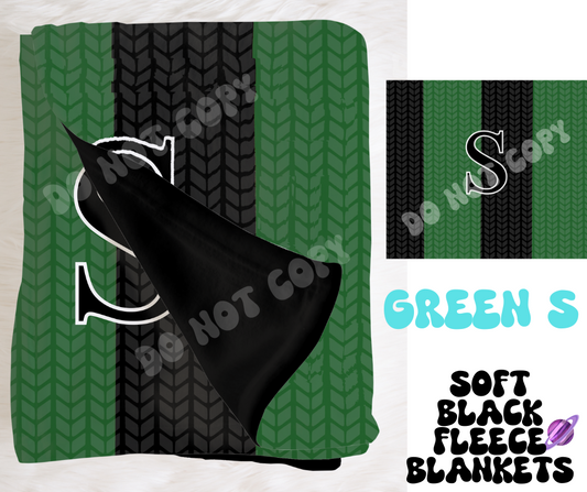 GREEN S - SOFT BLACK FLEECE THROW BLANKETS RUN 5- PREORDER CLOSING 7/13