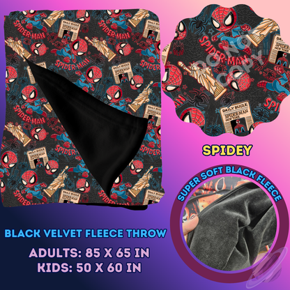 SPIDEY - SOFT BLACK FLEECE THROW 13-PREORDER CLOSING 1/14