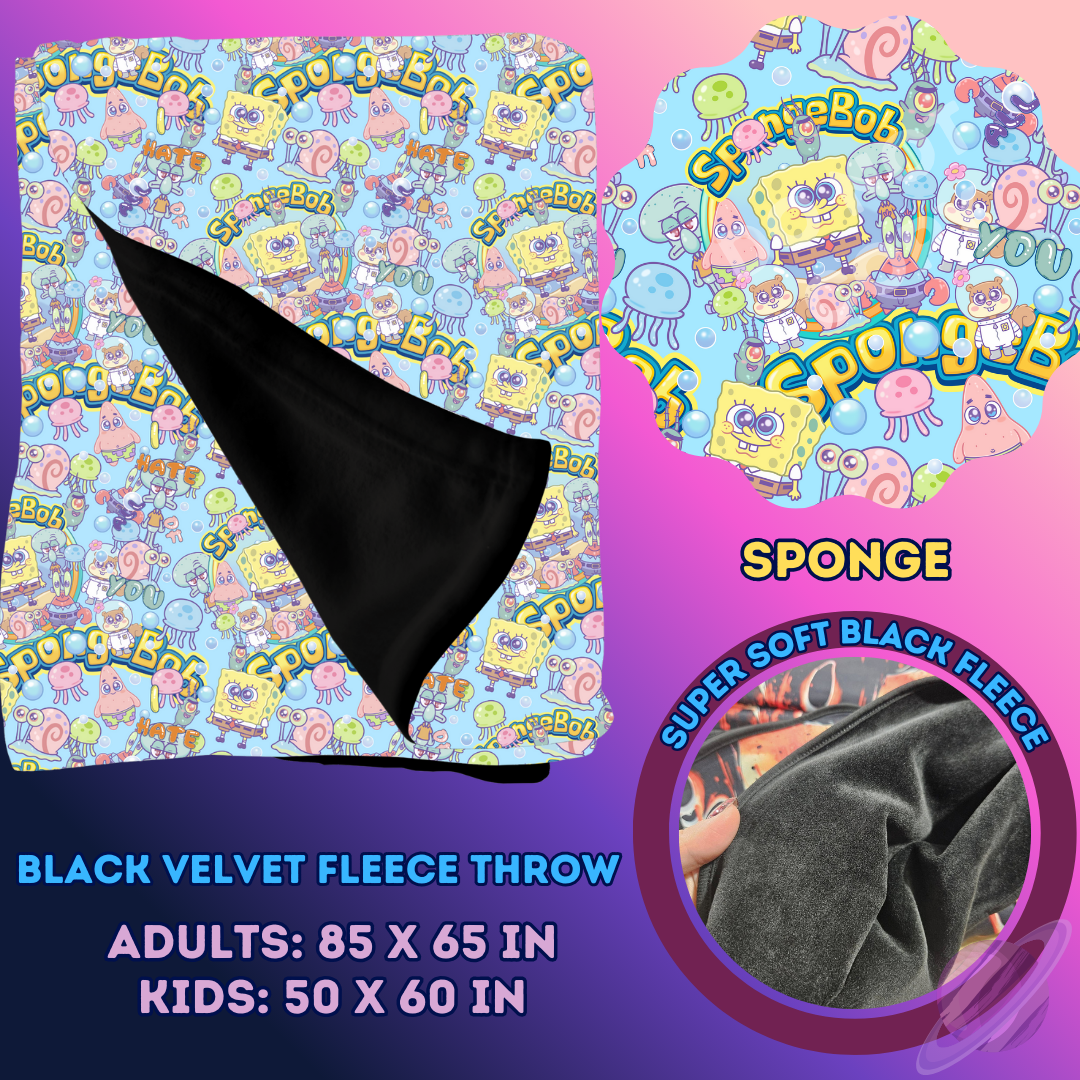 SPONGE- SOFT BLACK FLEECE THROW 13-PREORDER CLOSING 1/14