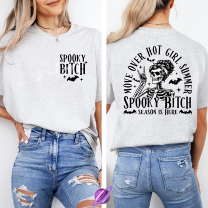 SPOOKY BITCH SEASON- POCKET PRINT DOUBLE SIDED TEE