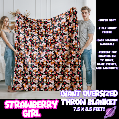 STRAWBERRY GIRL- GIANT SHAREABLE THROW BLANKETS ROUND 10-PREORDER CLOSING 12/2