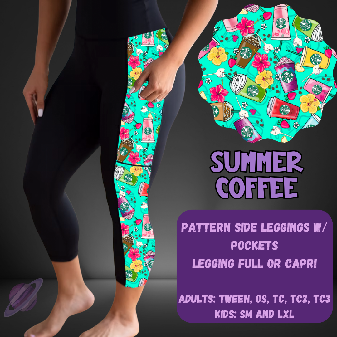 SUMMER COFFEE-PATTERN PANEL OUTFIT RUN-SOFT CLOSE 7/10 HARD CLOSE 7/12