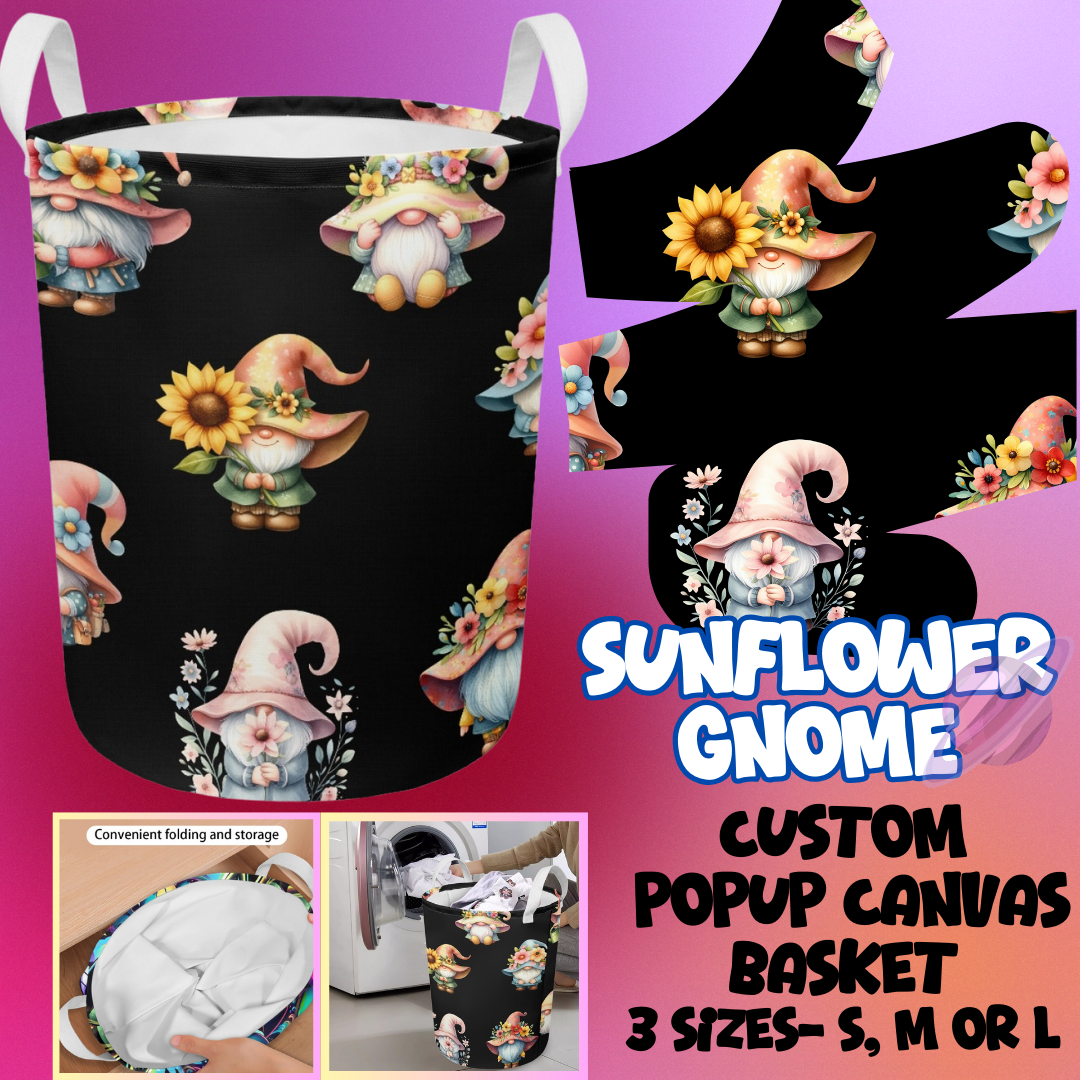 SUNFLOWER GNOME- STORAGE BASKETS 6- PREORDER CLOSING 5/4
