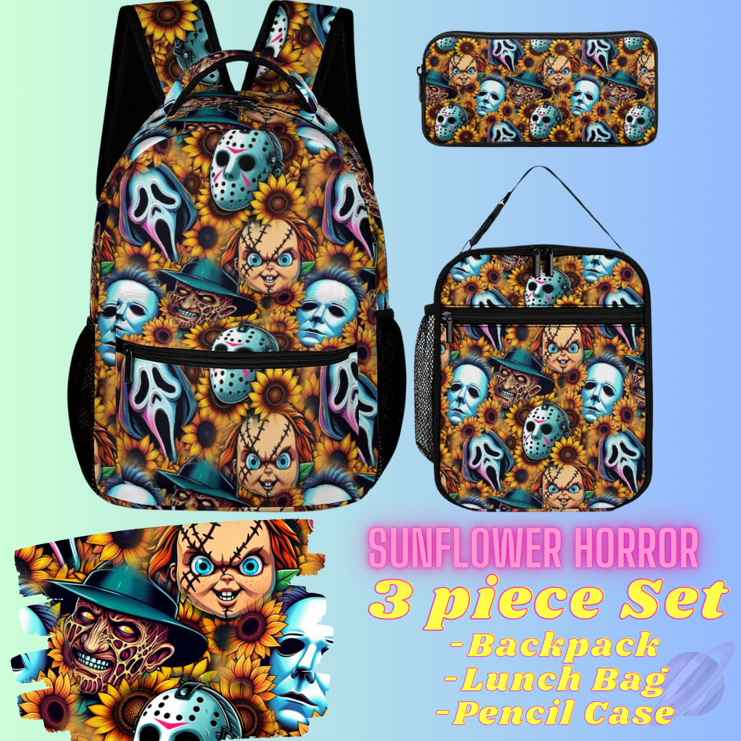 SUNFLOWER HORROR-3 PIECE BACKPACK SET-PREORDER CLOSING 7/3