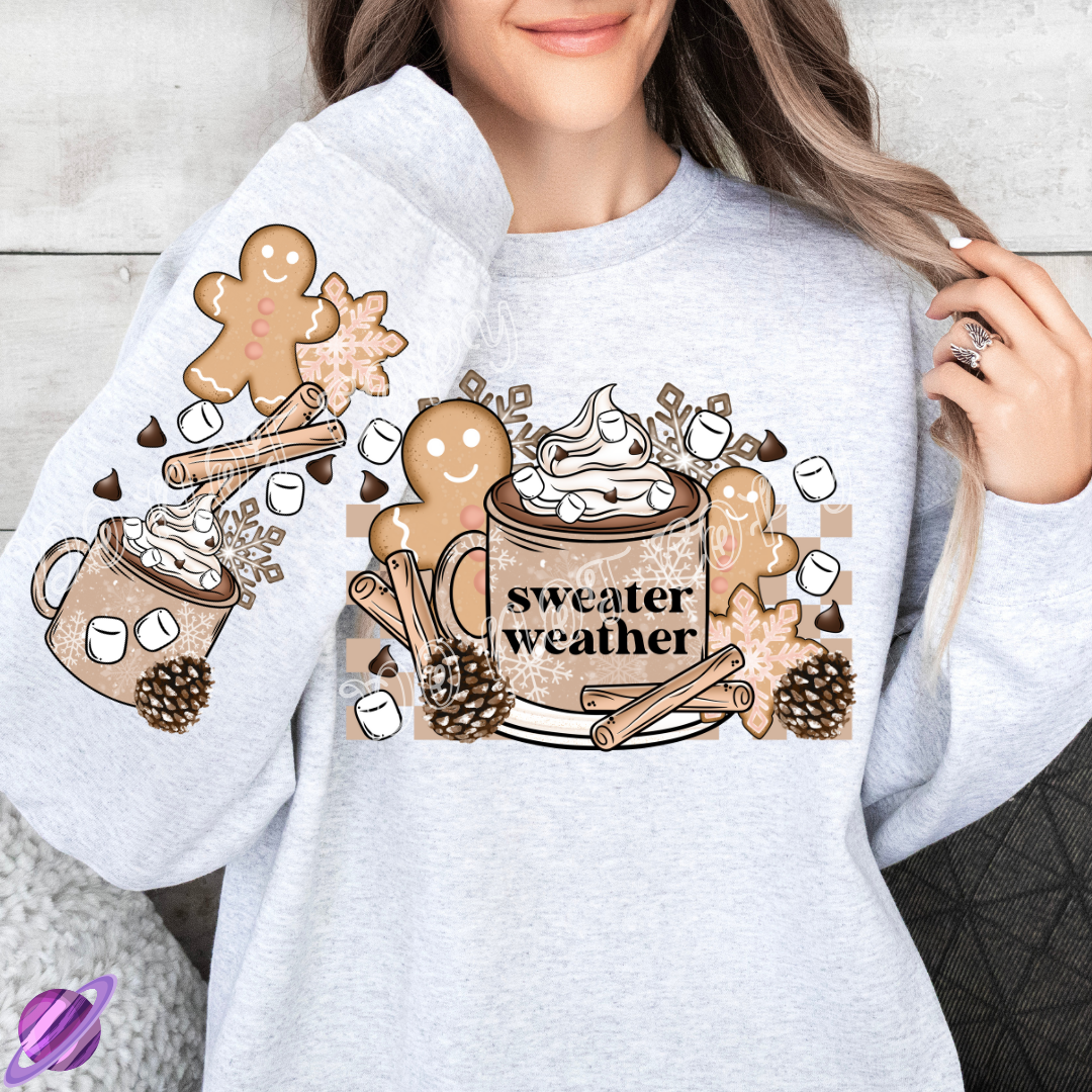 SWEATER WEATHER - CREWNECK SWEATSHIRT W/ SLEEVE PRINT