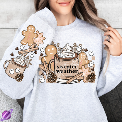 SWEATER WEATHER - CREWNECK SWEATSHIRT W/ SLEEVE PRINT