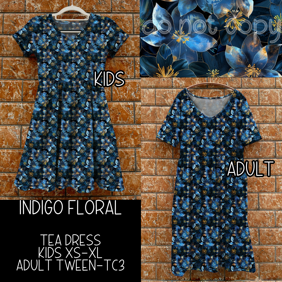 INDIGO FLORAL - TEA DRESS - PREORDER CLOSING 6/26