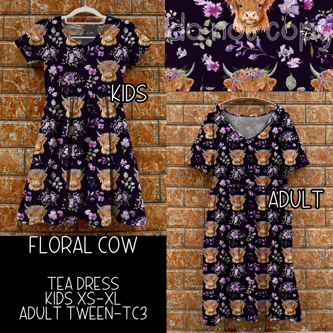 FLORAL COW - TEA DRESS - PREORDER CLOSING 6/26