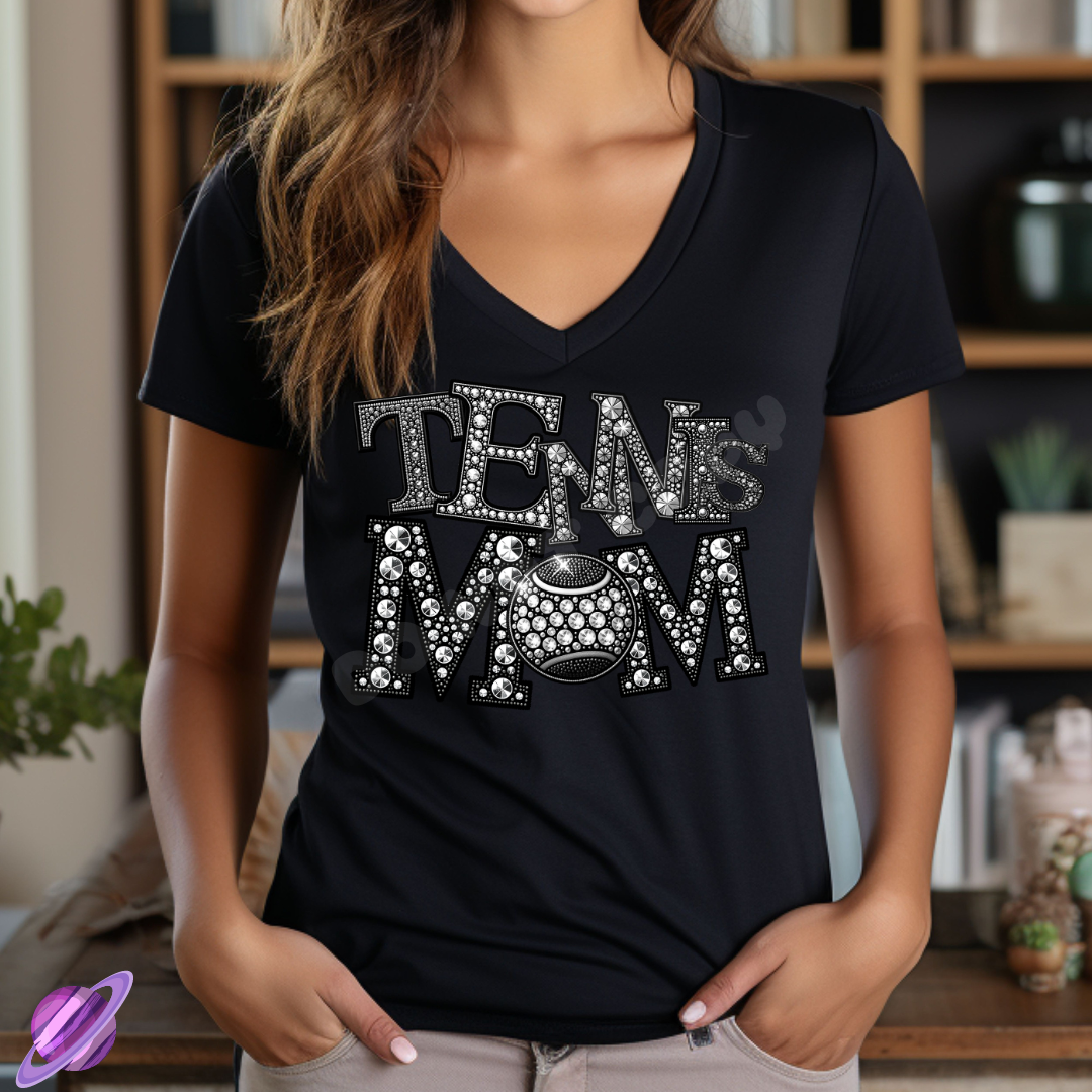 TENNIS MOM BLING TEE