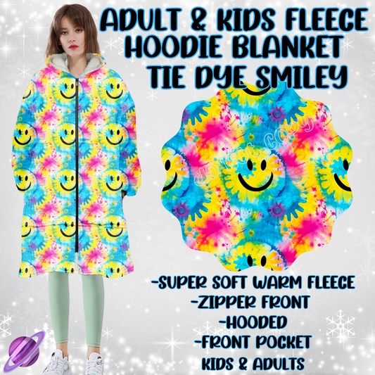 TIE DYE SMILEY - HOODIE BLANKET RUN PREORDER CLOSING 12/18