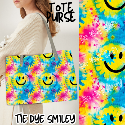 TIE DYE SMILEY  - BAG RUN 3 - TOTE PURSE - PREORDER CLOSING 10/22