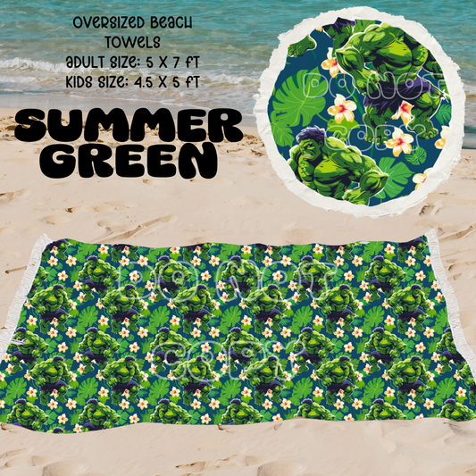 SUMMER GREEN -OVERSIZED BEACH TOWEL PREORDER CLOSES 5/8 ETA JULY