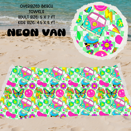NEON VAN -OVERSIZED BEACH TOWEL PREORDER CLOSES 5/8 ETA JULY