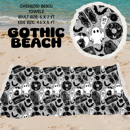 GOTHIC BEACH -OVERSIZED BEACH TOWEL PREORDER CLOSES 5/8 ETA JULY