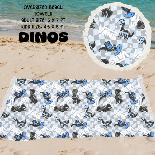 DINOS -OVERSIZED BEACH TOWEL PREORDER CLOSES 5/8 ETA JULY