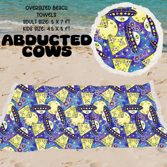 ABDUCTED COWS -OVERSIZED BEACH TOWEL PREORDER CLOSES 5/8 ETA JULY