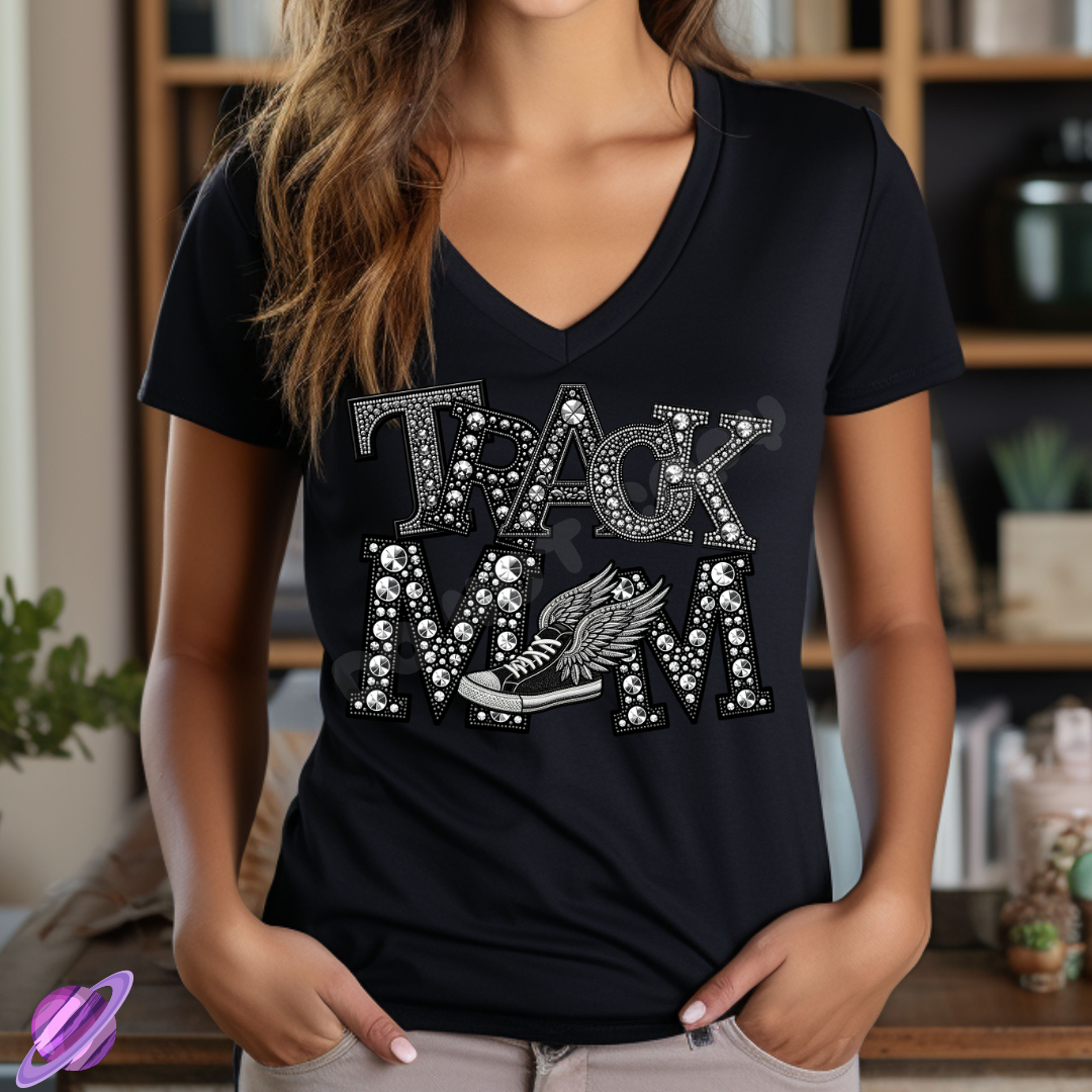 TRACK MOM BLING TEE