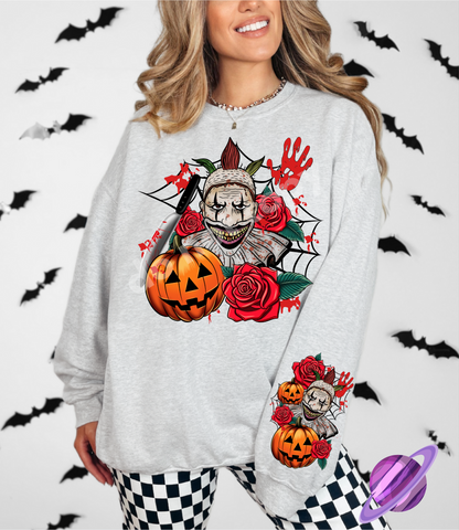 TWIST CLOWN- CREWNECK SWEATSHIRT  W/ SLEEVE PRINT