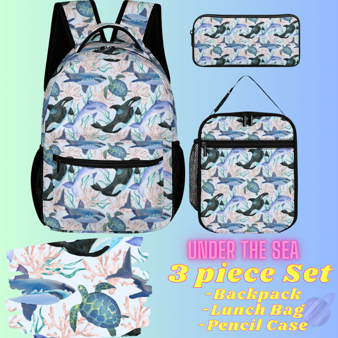 UNDER THE SEA-3 PIECE BACKPACK SET-PREORDER CLOSING 7/3