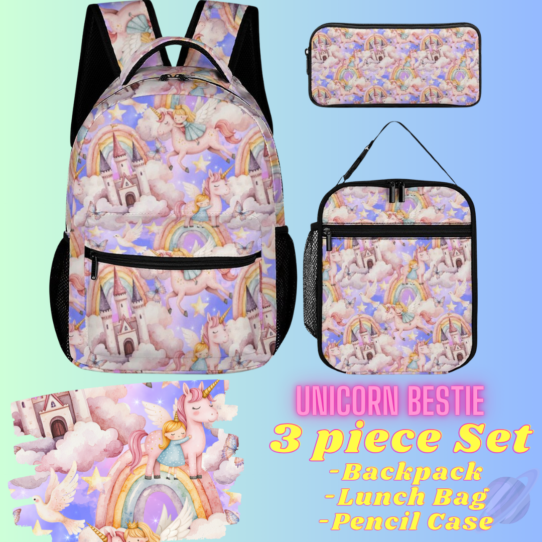 UNICORN BESTIE-3 PIECE BACKPACK SET-PREORDER CLOSING 7/3