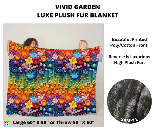 Preorder! Closes 4/25. ETA July. Vivid Garden Luxe Plush Fur Blanket 2 Sizes
