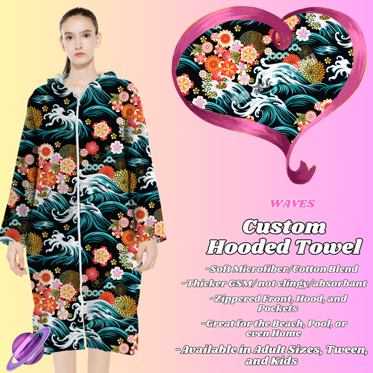 WAVES- HOODED TOWEL- PREORDER CLOSING 4/27