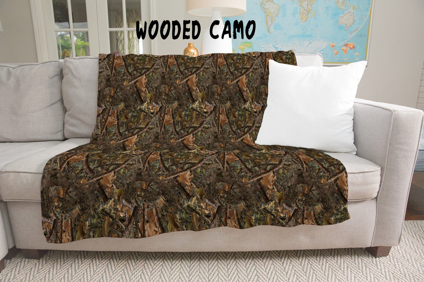 WOODED CAMO- GIANT SHAREABLE THROW BLANKETS
