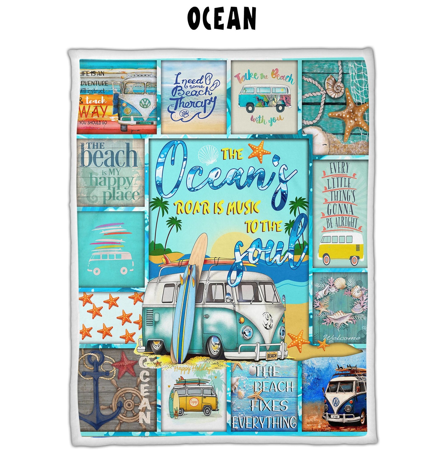 Ocean - Letter Sherpa Blankets- Preorder Closing 10/2