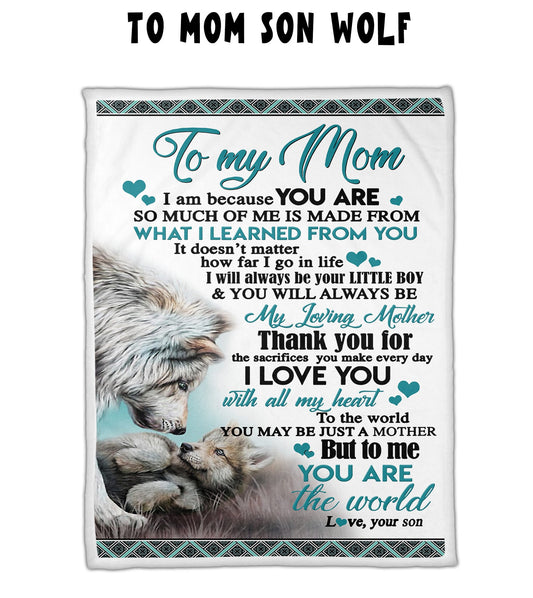 To Mom Son Wolf - Letter Sherpa Blankets- Preorder Closing 10/2