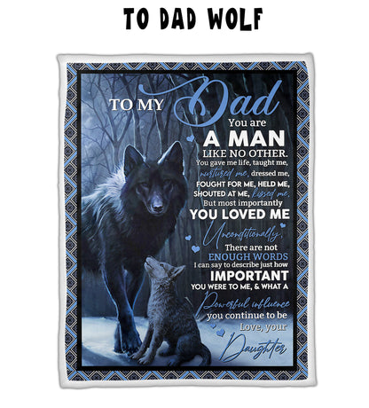 To Dad Wolf - Letter Sherpa Blankets- Preorder Closing 10/2