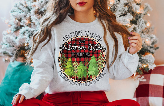 LOUNGEWEAR RUN-TREE TOPS GLISTEN- CREW NECK SWEATSHIRT- PREORDER CLOSING 9/30