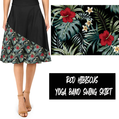 RED HIBISCUS-EXCLUSIVE SWING SKIRTS