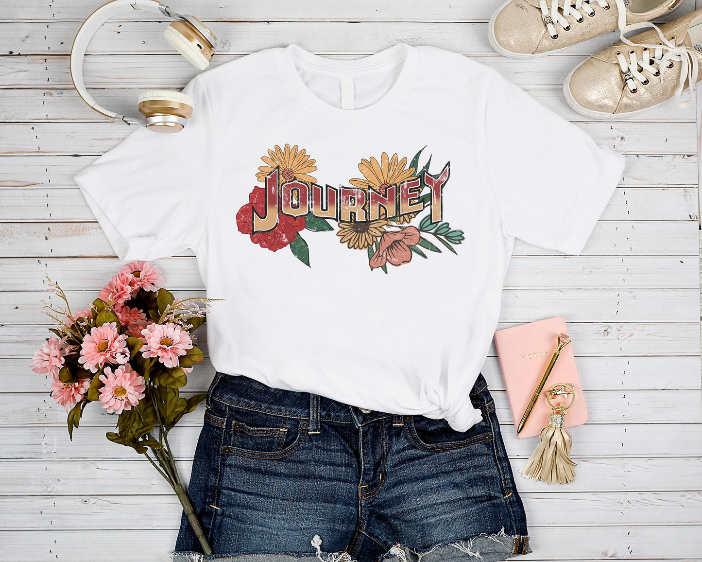 FLORAL BAND RUN- JOURNEY UNISEX GRAPHIC TEE