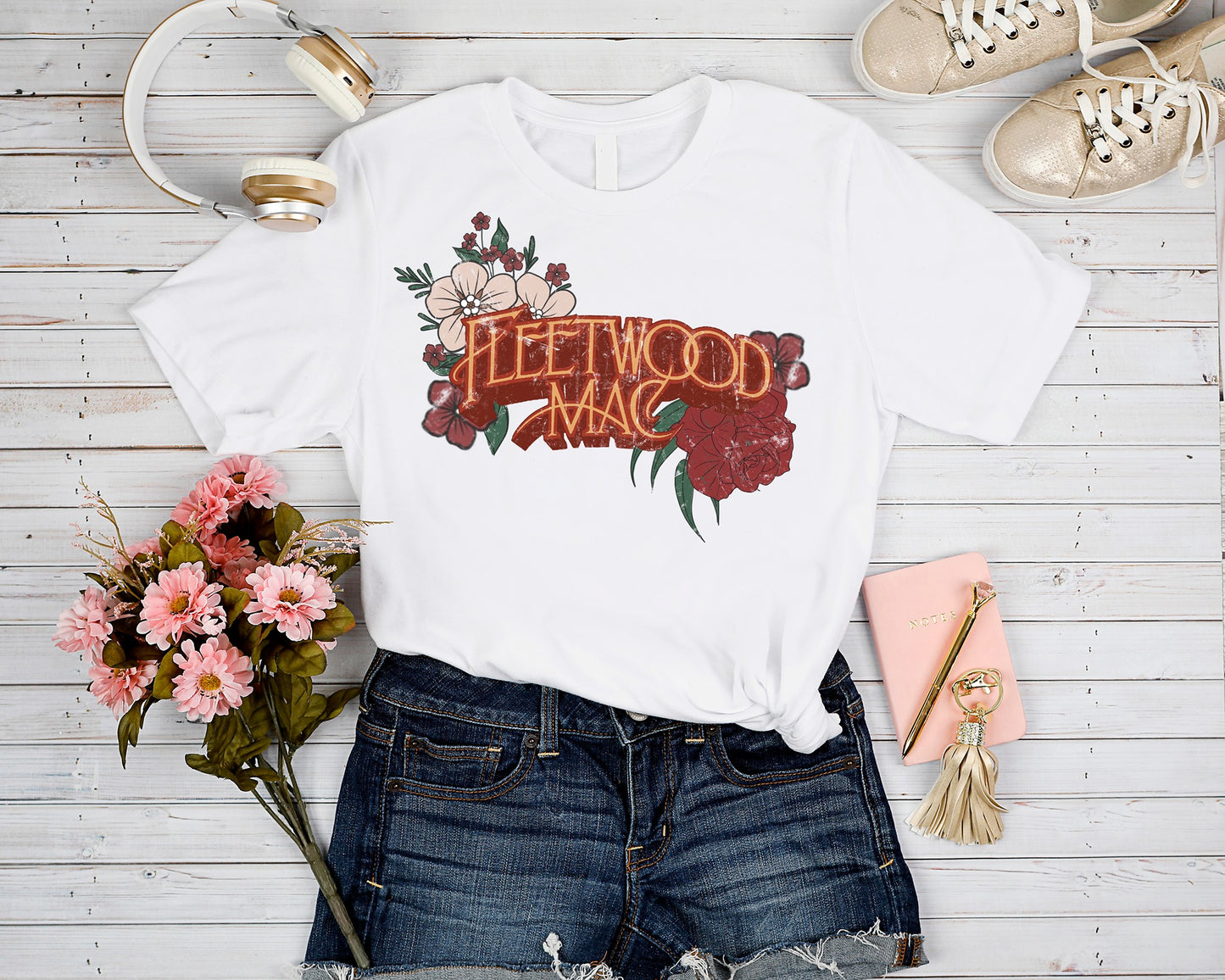 FLORAL BAND RUN- FLEETWOOD UNISEX GRAPHIC TEE