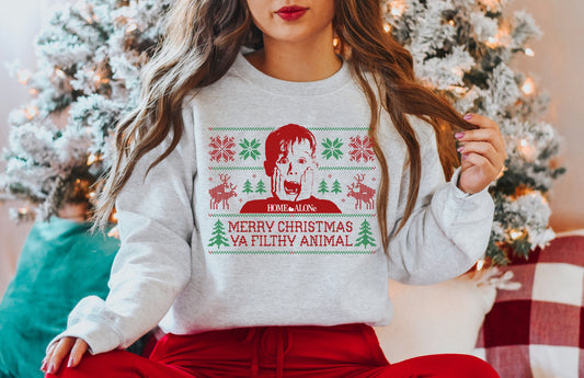 LOUNGEWEAR RUN-MERRY XMAS FILTHY- CREW NECK SWEATSHIRT- PREORDER CLOSING 9/30