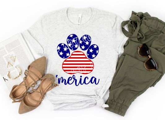 MERICA PAW TEE