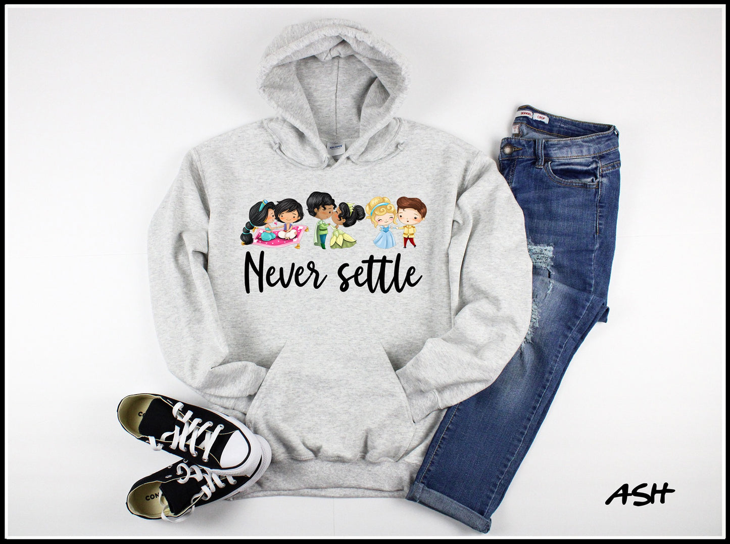 LUCKY IN LOVE- NEVER SETTLE HOODIE