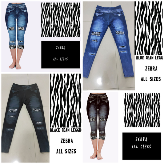 LEGGING JEAN RUN-ZEBRA (ACTIVE BACK POCKETS)