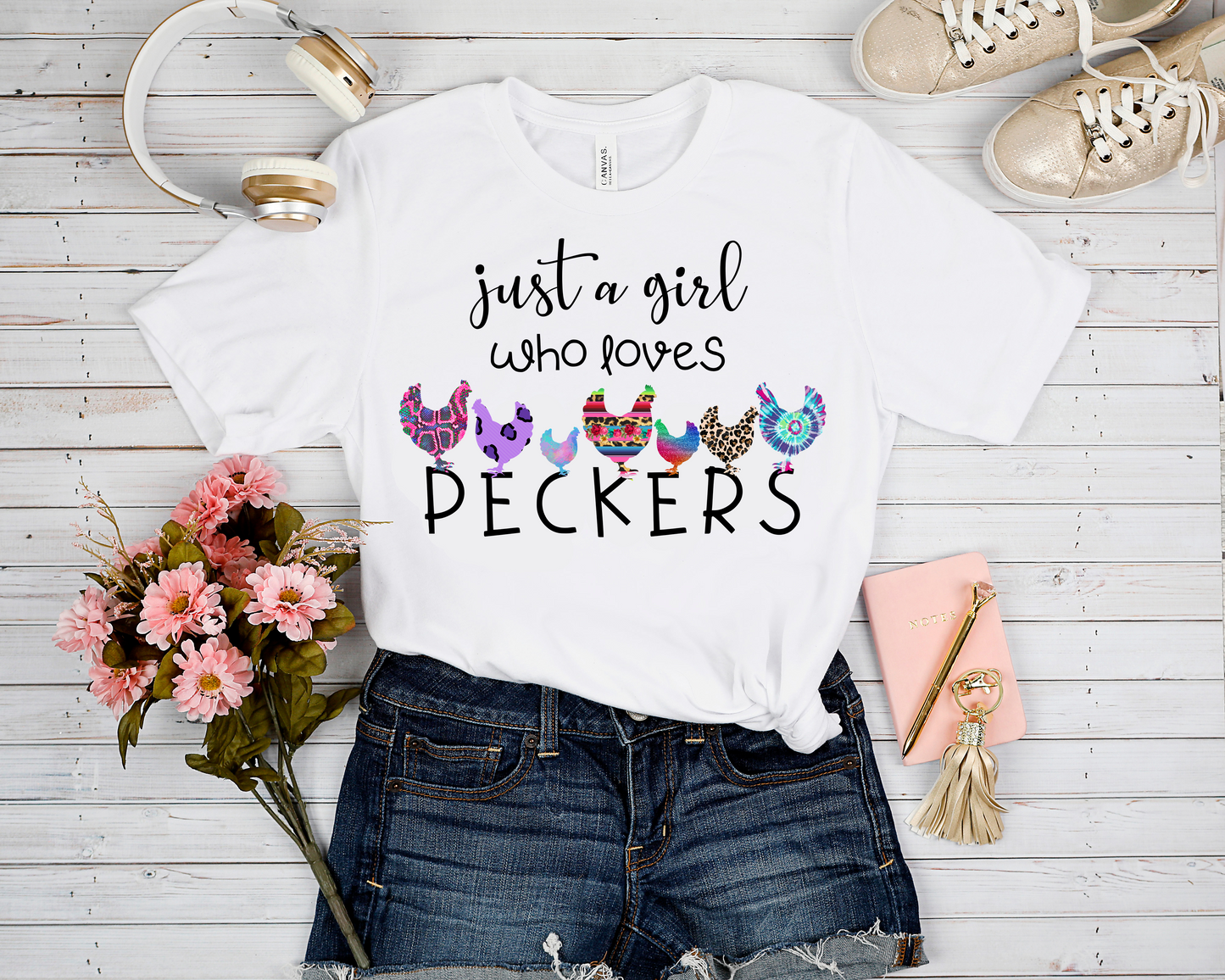 GIRL WHO LOVES PECKERS GRAPHIC TEE